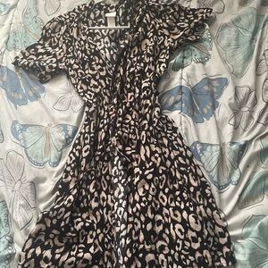 H&M Black and White Animal Print Dress